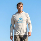 Camiseta de Pesca Masculina JRC Ultra com Capuz e Luva Proteção UV50+ Branca