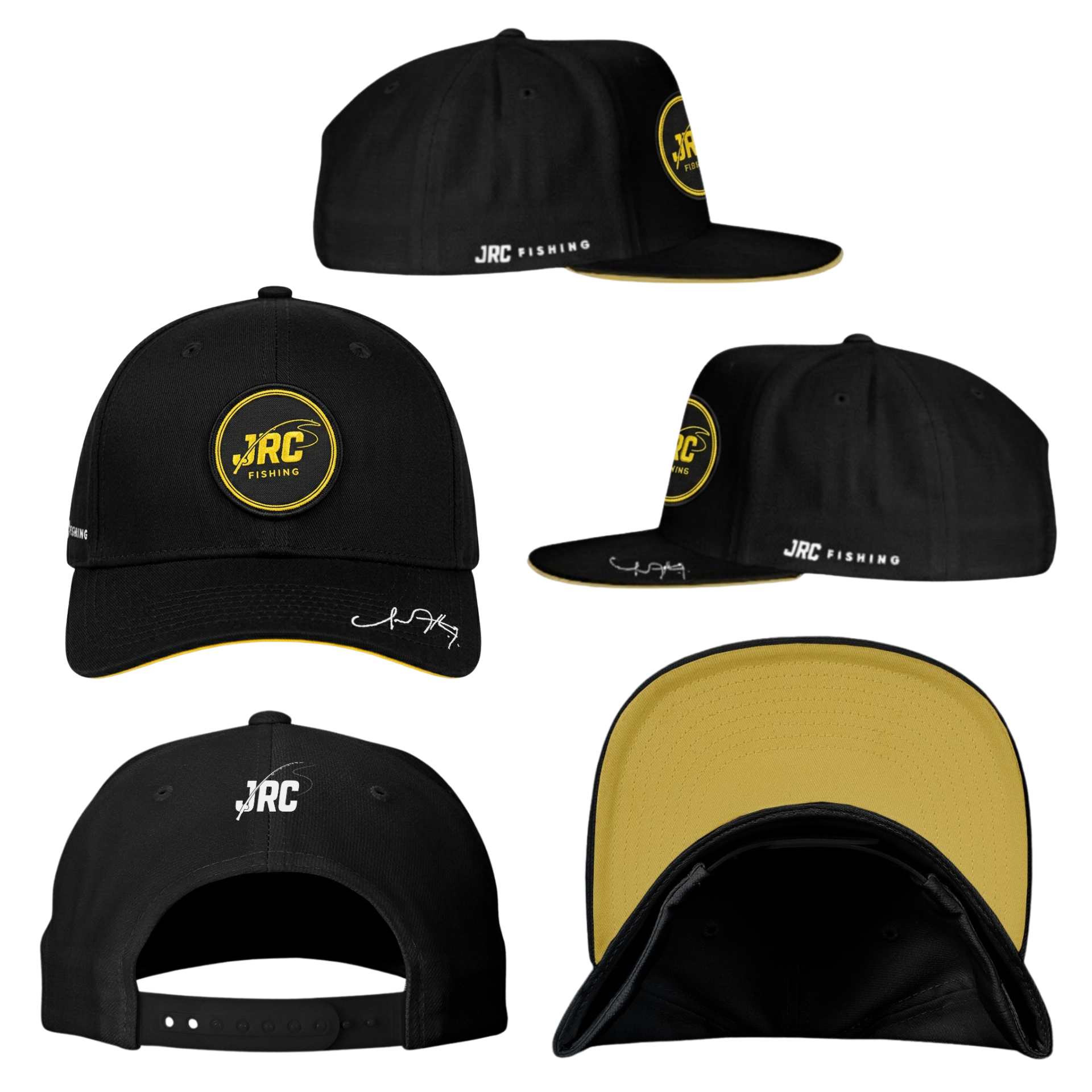 Boné de Pesca JRC Brin Fechado Preto e Amarelo