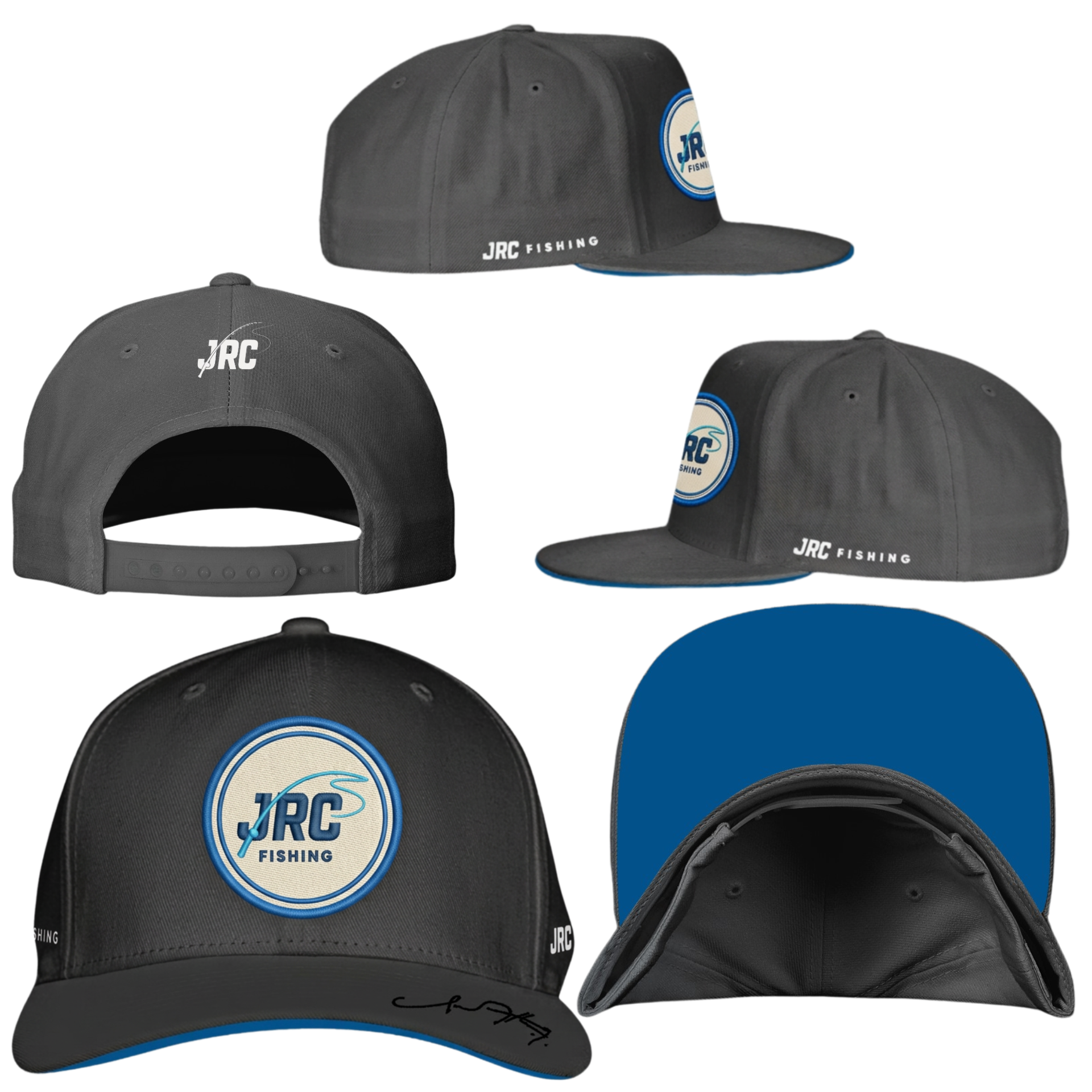 Boné de Pesca JRC Brin Fechado Cinza e Azul