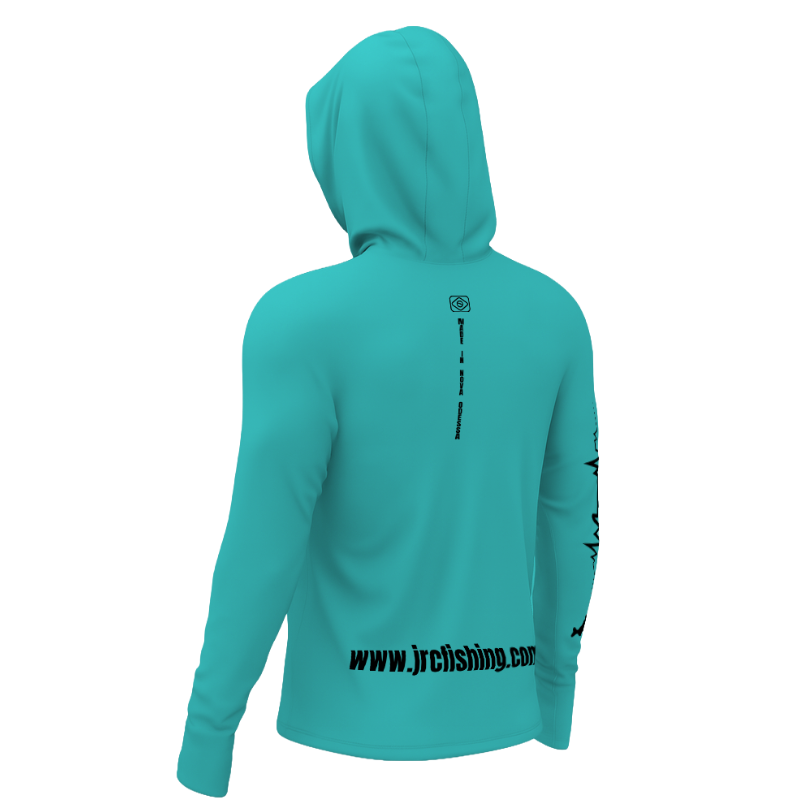 Camiseta de Pesca Feminina JRC com Capuz e Luva Proteção UV50+ Azul Bebe