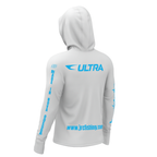 Camiseta de Pesca Masculina JRC Ultra com Capuz e Luva Proteção UV50+ Branca