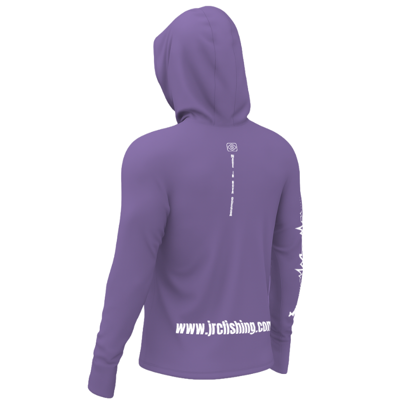 Camiseta de Pesca Feminina JRC com Capuz e Luva Proteção UV50+ Roxa
