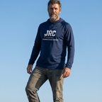 Camiseta de Pesca Masculina JRC com Capuz e Luva Proteção UV50+ Azul Marinho