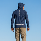 Camiseta de Pesca Masculina JRC com Capuz e Luva Proteção UV50+ Azul Marinho