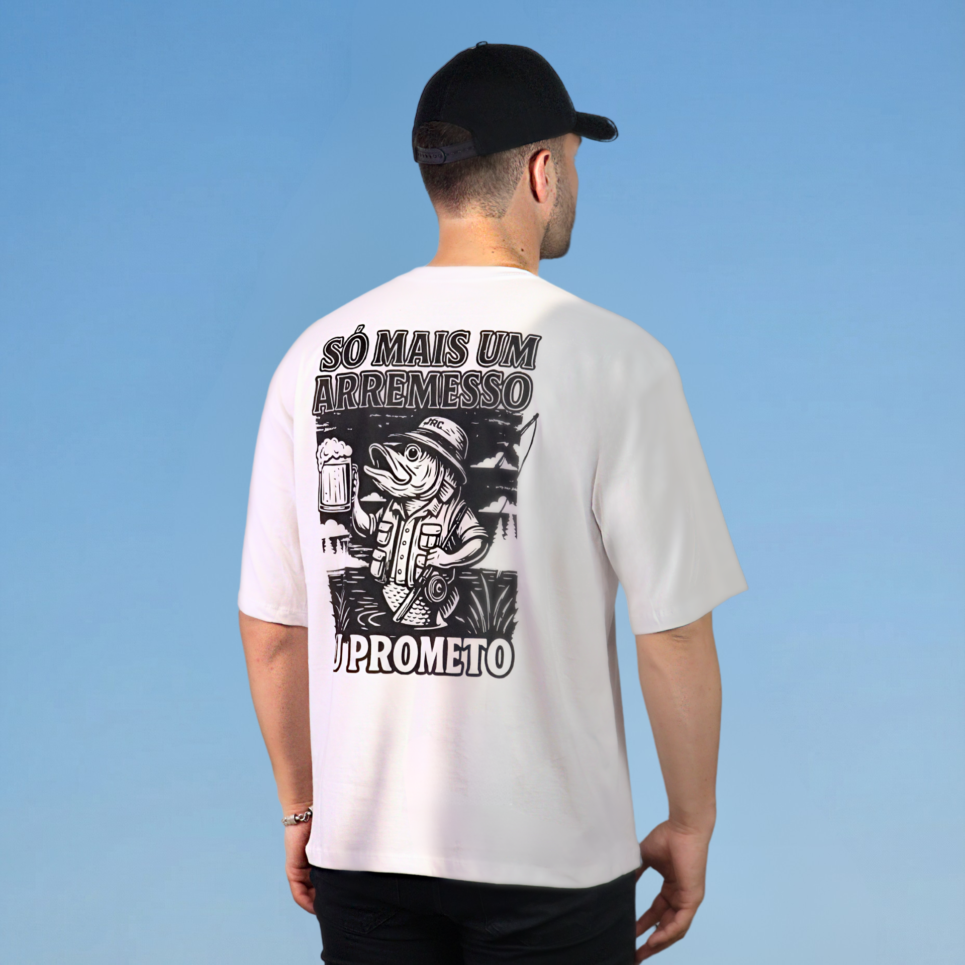 Camiseta Oversized - Só Mais Um Arremesso - Branca