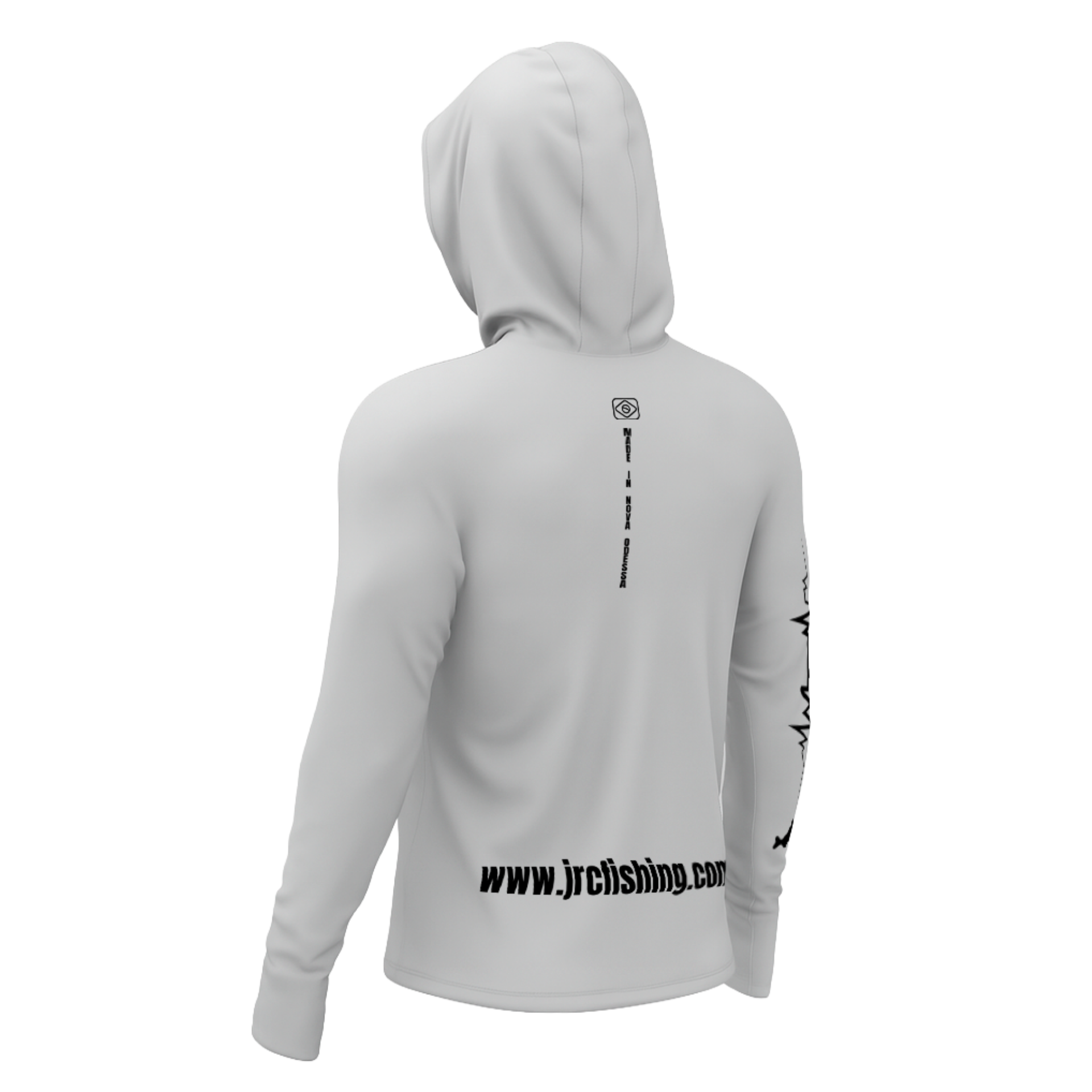 Camiseta de Pesca Masculina JRC com Capuz e Luva Proteção UV50+ Branca