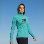 Camiseta de Pesca Feminina JRC com Capuz e Luva Proteção UV50+ Azul Bebe