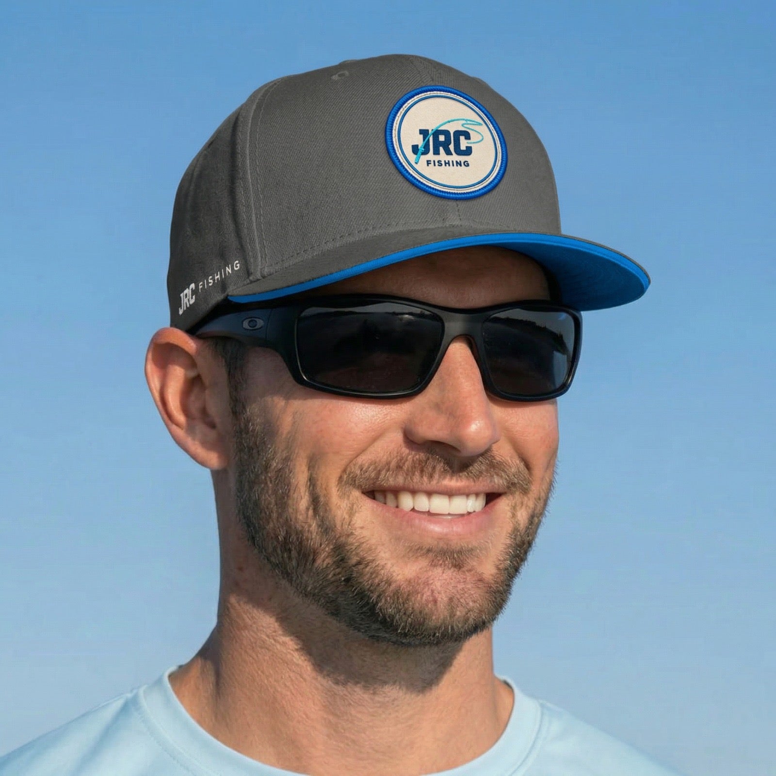 Boné de Pesca JRC Brin Fechado Cinza e Azul