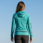 Camiseta de Pesca Feminina JRC com Capuz e Luva Proteção UV50+ Azul Bebe