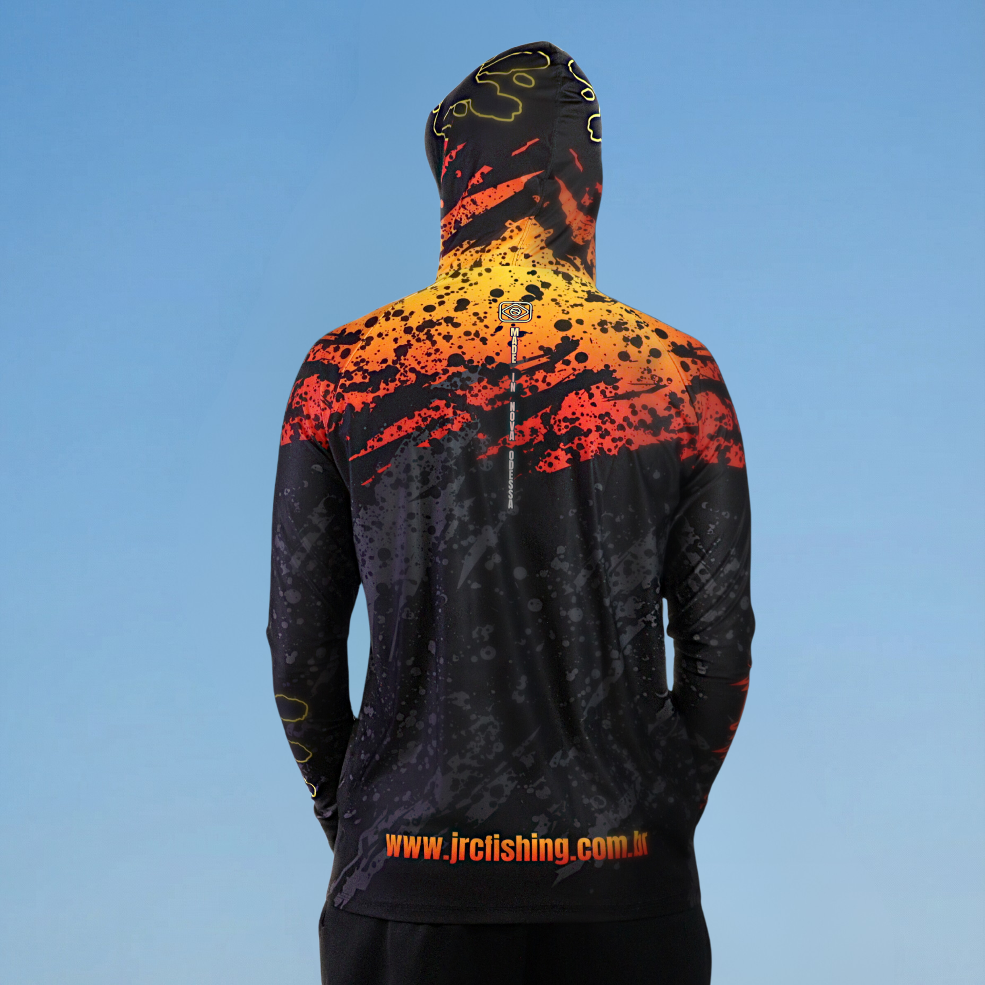 Camiseta de Pesca Masculina JRC com Capuz e Luva Proteção UV50+ Lava