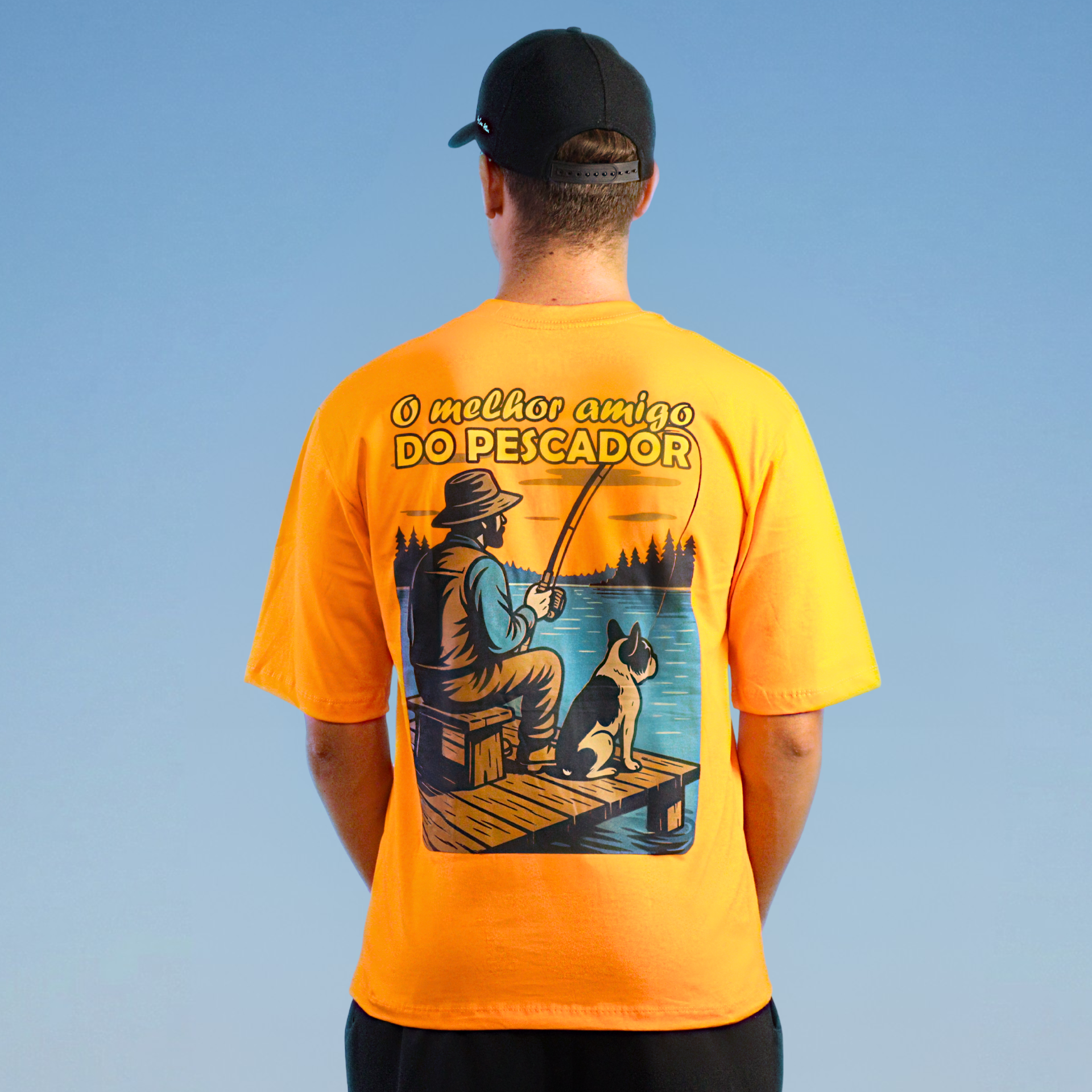 Camiseta Oversized - O Amigo do Pescador - Laranja