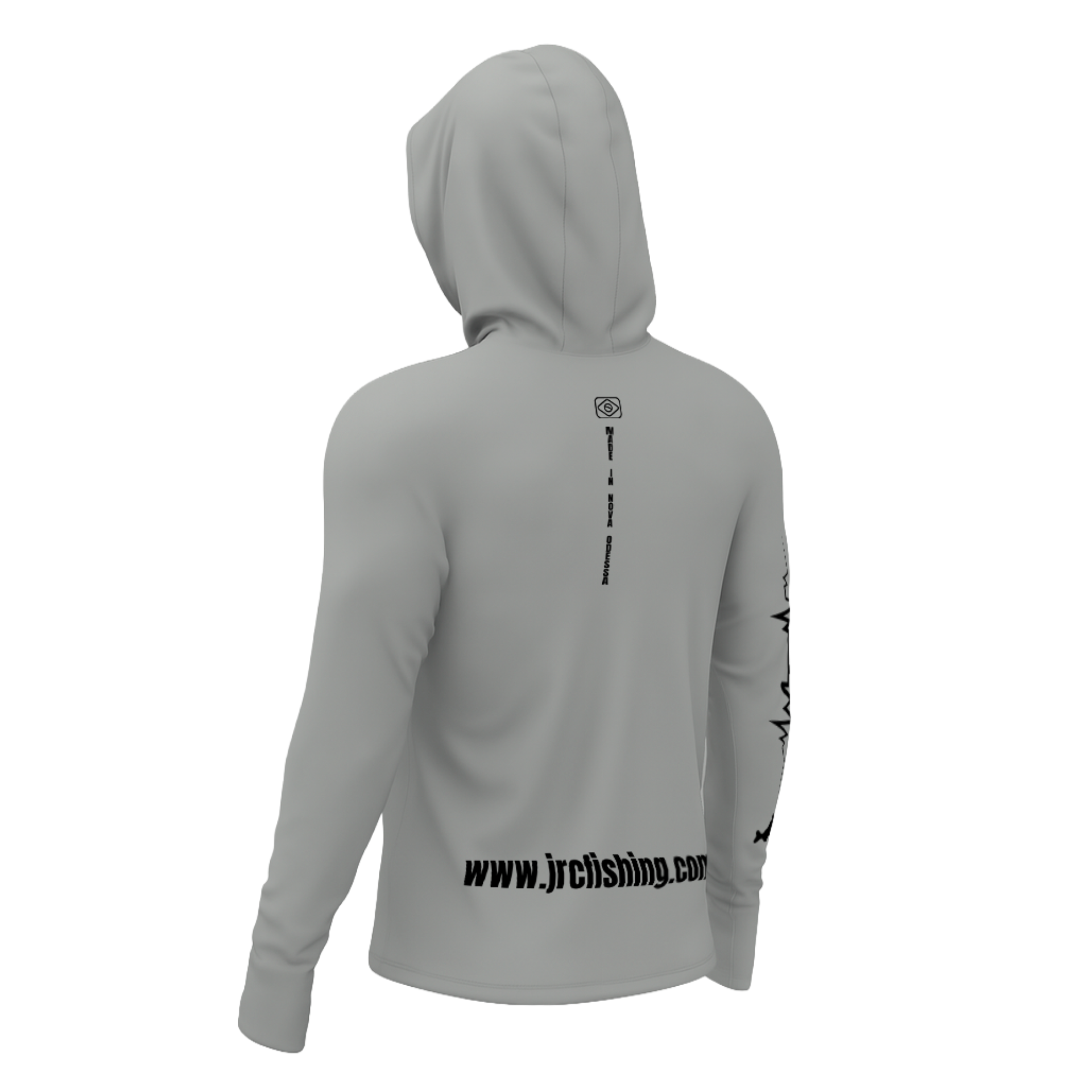 Camiseta de Pesca Masculina JRC com Capuz e Luva Proteção UV50+ Chumbo
