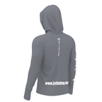 Camiseta de Pesca Masculina JRC com Capuz e Luva Proteção UV50+ Cinza