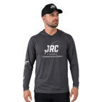 Camiseta de Pesca Masculina JRC com Capuz e Luva Proteção UV50+ Cinza