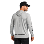 Camiseta de Pesca Masculina JRC com Capuz e Luva Proteção UV50+ Chumbo
