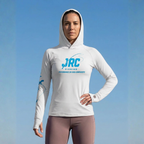 Camiseta de Pesca Feminina JRC com Capuz e Luva Proteção UV50+ Branca