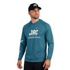 Camiseta de Pesca Masculina JRC com Capuz e Luva Proteção UV50+ Petróleo